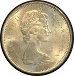 Канада 1966 г. • KM# 62 • 25 центов • Елизавета II • олень • серебро • MS BU Люкс!!