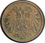 Австрия 1894 г. • KM# 2801 • 2 геллера • герб • регулярный выпуск • XF+