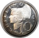 Австрия 1965 г. • KM# 2882 • 10 шиллингов • серебро • регулярный выпуск • MS BU пруф!