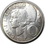 Австрия 1957 г. • KM# 2882 • 10 шиллингов • серебро • регулярный выпуск • MS BU