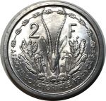 Французская Экваториальная Африка 1948 г. • KM# 7 • 2 франка • голова антилопы • регулярный выпуск • MS BU