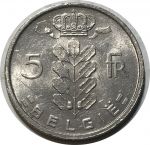 Бельгия 1949 г. • KM# 135.1 • 5 франков • "Belgie" (нем. текст) • регулярный выпуск • MS BU ( кат. - $8+ )