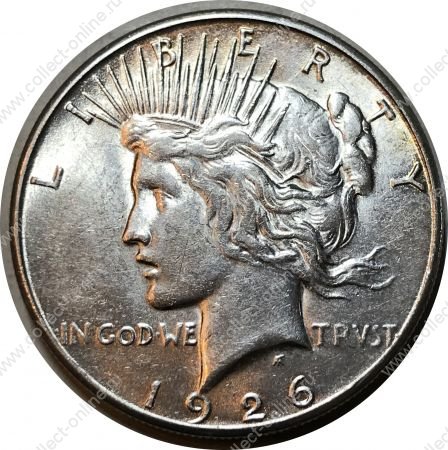США 1926 г. S • KM# 150 • 1 доллар • "мир" • орел • регулярный выпуск • BU