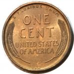 США 1909 г. VDB • KM# 132 • 1 цент • Авраам Линкольн • регулярный выпуск • MS BU