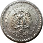 Мексика 1924 г. • KM# 455 • 1 песо • герб Республики • регулярный выпуск • XF-AU