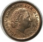 Нидерланды 1967 г. • KM# 180 • 1 цент • королева Юлиана • регулярный выпуск • MS BU
