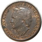 Нидерланды 1948 г. • KM# 176 • 5 центов • королева Вильгельмина • регулярный выпуск(год-тип) • MS red! ( кат.- $10+ )