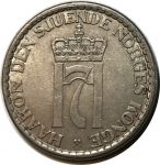 Норвегия 1954 г. • KM# 397.2 • 1 крона • герб • регулярный выпуск(год-тип) • AU+ ( кат. - $20+ )