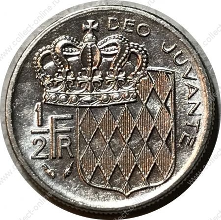 Монако 1979 г. • KM# 145 • ½ франка • Ренье III • герб княжества • регулярный выпуск • AU+