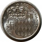 Монако 1974 г. • KM# 145 • ½ франка • Ренье III • герб княжества • регулярный выпуск • BU