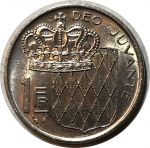 Монако 1977 г. • KM# 140 • 1 франк • Ренье III • герб княжества • регулярный выпуск • BU