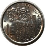 Монако 1974 г. • KM# 140 • 1 франк • Ренье III • герб княжества • регулярный выпуск • MS BU