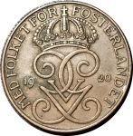 Швеция 1920 г. • KM# 779.2 • 5 эре • королевская монограмма • регулярный выпуск • XF