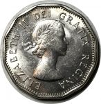 Канада 1960 г. • KM# 50a • 5 центов • Елизавета II • бобр • MS BU