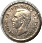 Канада 1944 г. • KM# 35 • 25 центов • Георг VI • северный олень(карибу) • регулярный выпуск • серебро • XF-