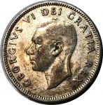 Канада 1951 г. • KM# 44 • 25 центов • Георг VI • олень • серебро • XF-