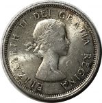 Канада 1962 г. • KM# 52 • 25 центов • Елизавета II • олень • серебро • BU-