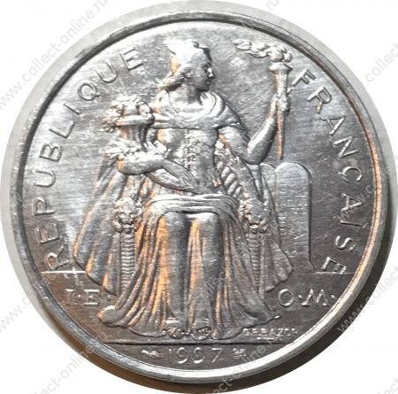 Новая Каледония 1997 г. • KM# 16 • 5 франков • птица Кагу • регулярный выпуск • MS BU-