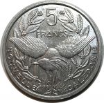 Новая Каледония 1998 г. • KM# 16 • 5 франков • птица Кагу • регулярный выпуск • BU-