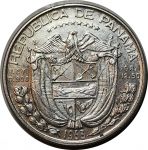 Панама 1953 г. • KM# 20 • ½ бальбоа • 50-летие Республики • Васко де Бальбоа • серебро • памятный выпуск • AU