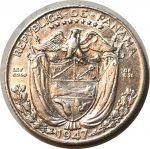 Панама 1947 г. • KM# 11.1 • ¼ бальбоа • Васко де Бальбоа • серебро 6.25 гр. • регулярный выпуск • XF+