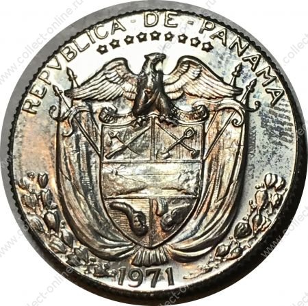 Панама 1971 г. • KM# 11.2a • ¼ бальбоа • Васко де Бальбоа • регулярный выпуск • MS BU пруф