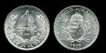 Венгрия 1939 г. • KM# 510 • 1 пенгё • герб • серебро • регулярный выпуск • MS BU Люкс!