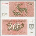 Литва 1992 г. • P# 43 • 200 талонов • олени • регулярный выпуск • UNC пресс ( кат. - $ 12 )