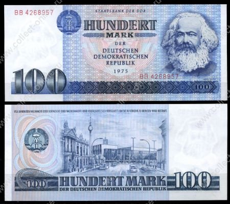 Германия ГДР 1975 г. P# 31a • 100 марок • Карл Маркс • регулярный выпуск • UNC пресс 