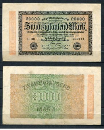 ГЕРМАНИЯ 1923г. P# 85b / 20000 МАРОК XF