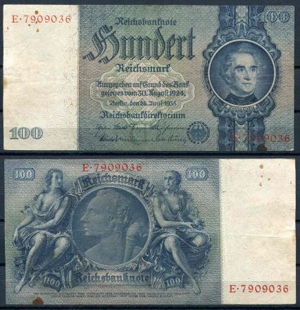 ГЕРМАНИЯ 1929-36гг. P# 183а / 100 МАРОК VF