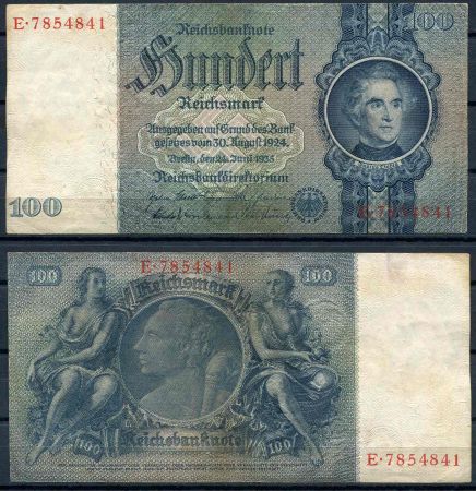 ГЕРМАНИЯ 1929-36гг. P# 183а / 100 МАРОК XF+