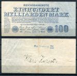 ГЕРМАНИЯ 1923г. 9-й выпуск P# 126 / 100 млрд. МАРОК VF+