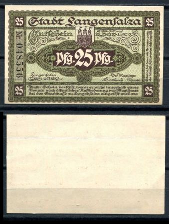 ЛАНГЕНСАЛЬЦА 1920г. /  25 пф. / UNC* ПРЕСС- 