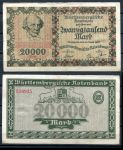 Вюртемберг 1923 г. • P# S983 • 20 тыс. марок • регулярный выпуск • VF+