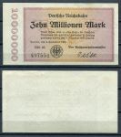 ГЕРМАНИЯ ЖД 1923г. P# S1014 / 10 млн.  МАРОК / UNC ПРЕСС