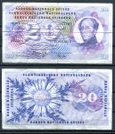 Швейцария 1974 г. • P# 46v sign. 43 • 20 франков • Гийом-Анри Дюфур • регулярный выпуск • F-VF