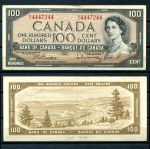 Канада 1954 г. (1961-1972) • P# 82b • 100 долларов • Елизавета II • регулярный выпуск • XF