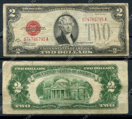 США 1928 г. • P# 378f F • 2 доллара • Джефферсон • VG+