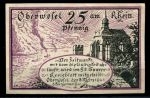 Обервезель Германия 1921г. / 25 пф. / вид на реку / XF