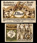 Лауэнбург Германия 1921г. / 25 пф. и 1 марка / история города / UNC пресс