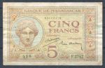 Мадагаскар 1937 г. • P# 35 • 5 франков • богиня Юнона • регулярный выпуск • F-VF*