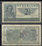 Нидерланды 1949 г. • P# 73 • 2½ гульдена • королева Вильгельмина • регулярный выпуск • F