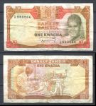 Замбия 1973 г. • P# 13 • 1 квача • президент Каунда • 2-я Республика • памятный выпуск • VF-