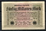 Германия 1923 г. • P# 109c • 50 млн. марок • регулярный выпуск • XF