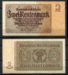 Германия • 3-й рейх 1937 г. • P# 174b • 2 рентенмарки • сноп пшеницы • № - 8 цифр • регулярный выпуск • AU