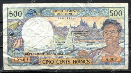 Французские тихоокеанские территории 1992 г. • P# 1c • 500 франков • подп. 5B • регулярный выпуск • F*