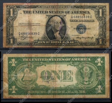 США 1935 г. A • P# 416a • 1 доллар • Джордж Вашингтон • серебряный сертификат • VG
