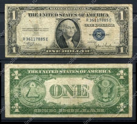 США 1935 г. C • P# 416c • 1 доллар • Джордж Вашингтон • серебряный сертификат • +/- F-