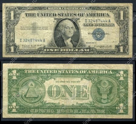 США 1957 г. A • P# 419a • 1 доллар • Джордж Вашингтон • серебряный сертификат • F-